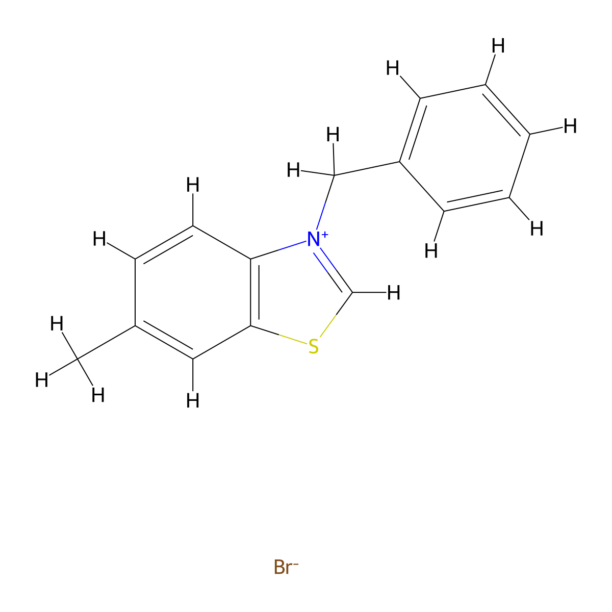 3-Benzyl-6-methyl-1,3-benzothiazol-3-ium bromide molecular structure, CAS 63703-02-6