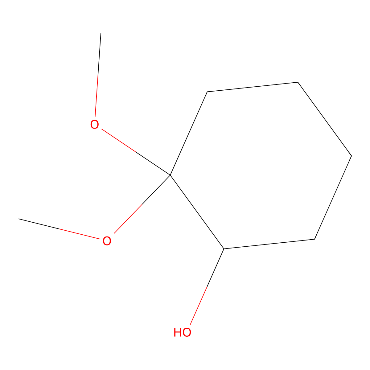 2,2-Dimethoxycyclohexanol molecular structure, CAS 63703-34-4
