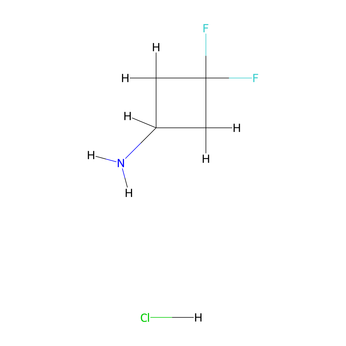3,3-Difluorocyclobutamine hydrochloride molecular structure, CAS 637031-93-7