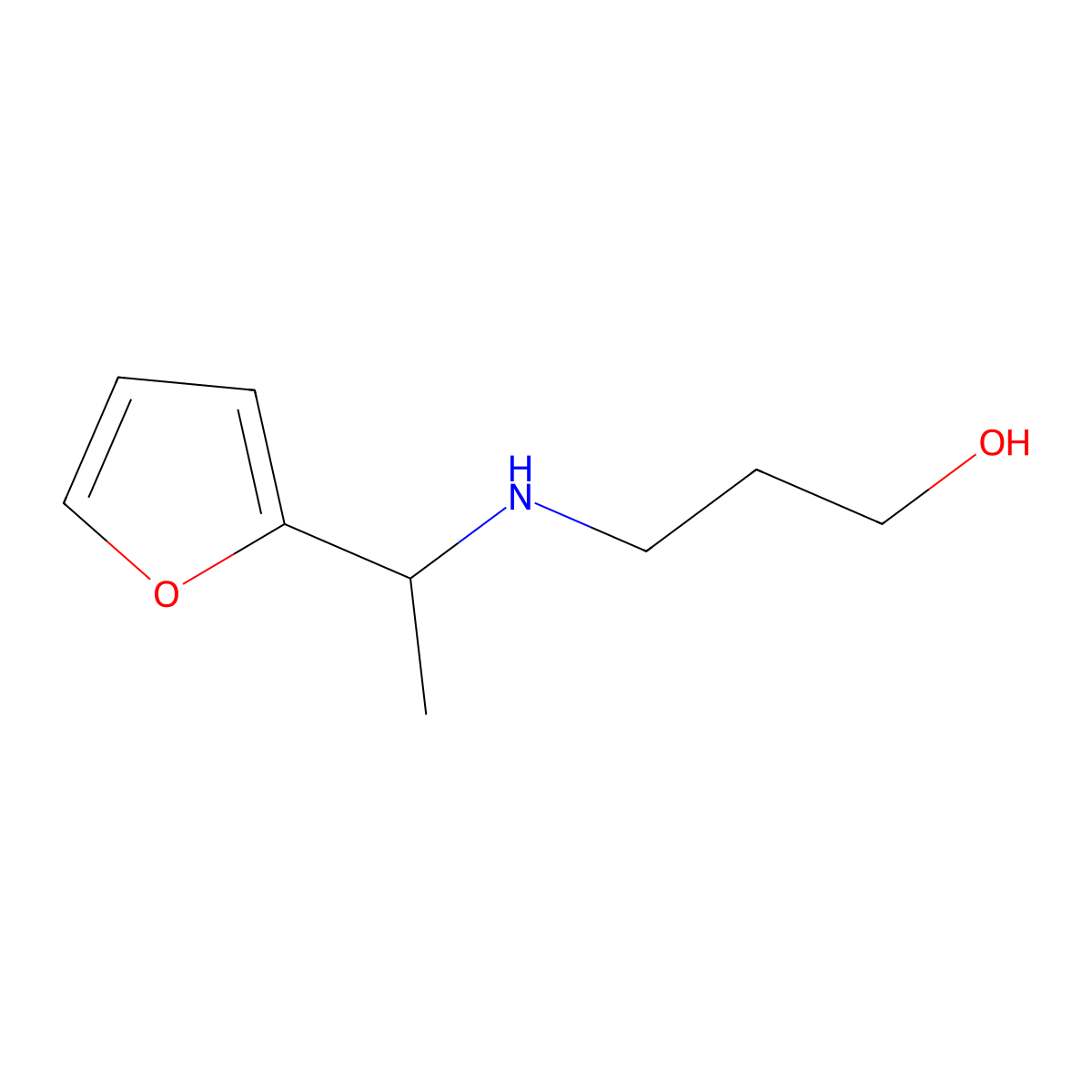 3-{[1-(Furan-2-yl)ethyl]amino}propan-1-ol molecular structure, CAS 637034-85-6
