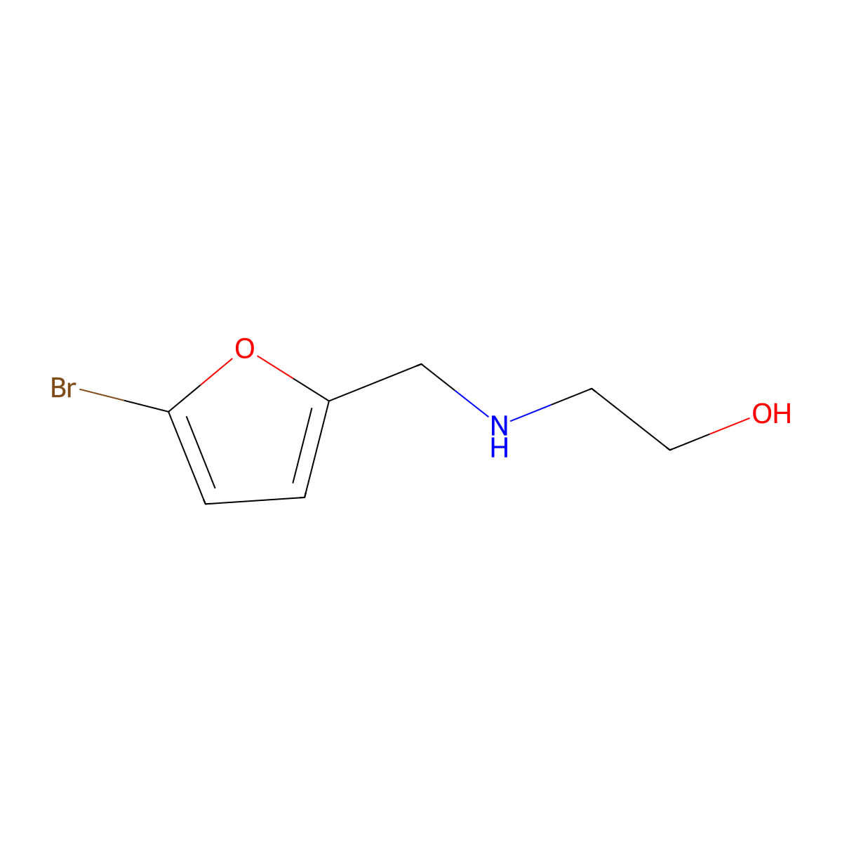 2-[(5-Bromo-2-furylmethyl)amino]ethanol molecular structure, CAS 637034-86-7