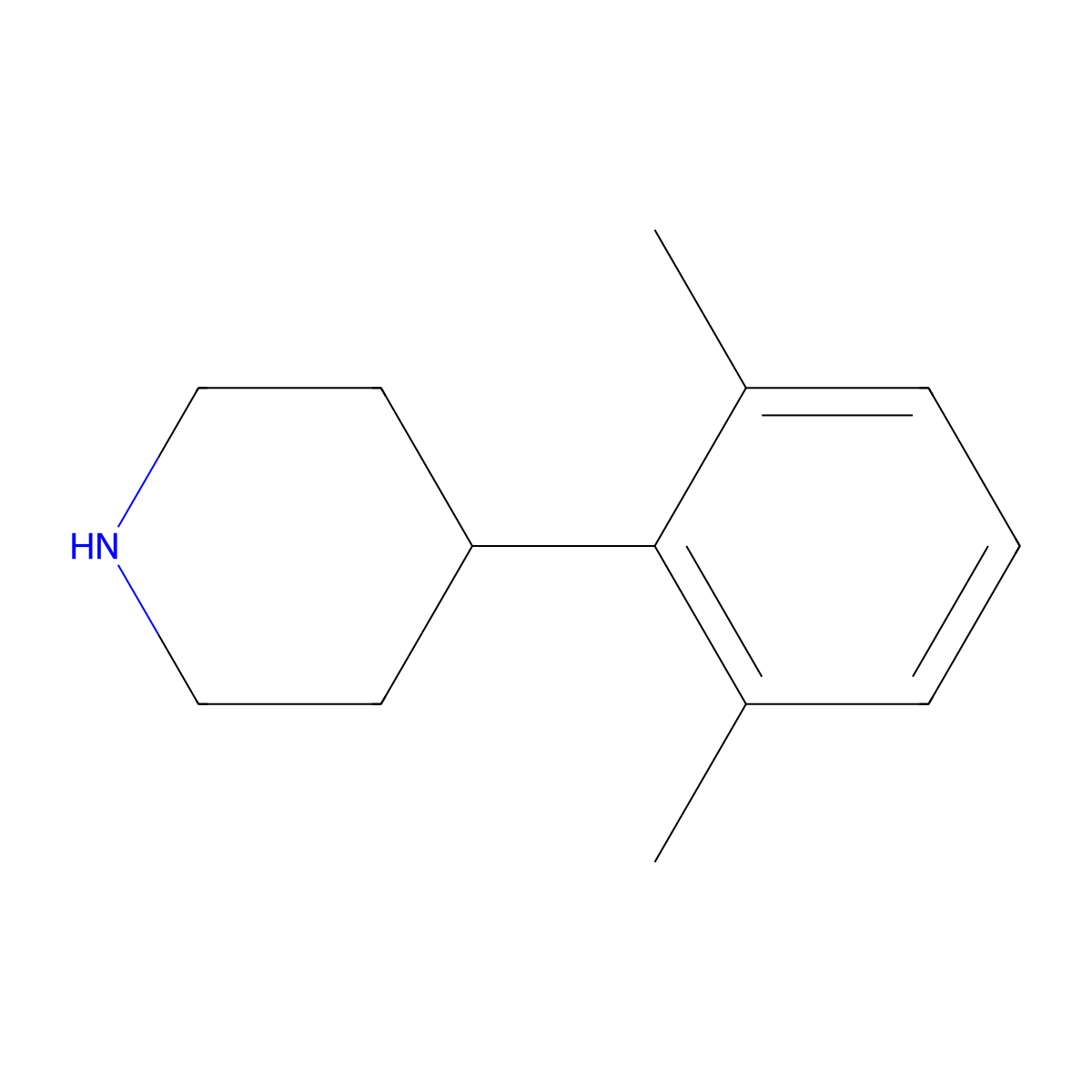 4-(2,6-Dimethylphenyl)piperidine molecular structure, CAS 637036-71-6