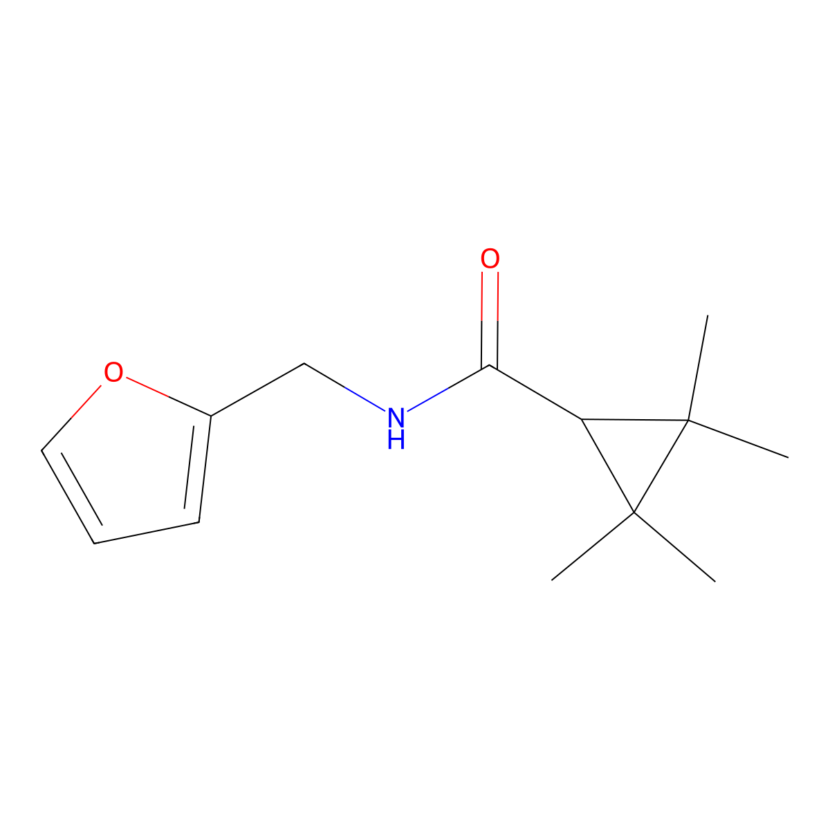 N-(furan-2-ylmethyl)-2,2,3,3-tetramethylcyclopropane-1-carboxamide molecular structure, CAS 6371-22-8