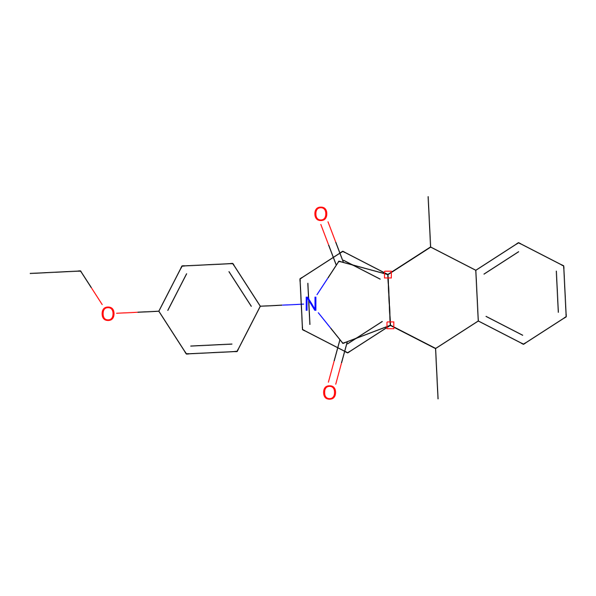 17-(4-Ethoxyphenyl)-1,8-dimethyl-17-azapentacyclo[6.6.5.02,7.09,14.015,19]nonadeca-2,4,6,9,11,13-hexaene-16,18-dione molecular structure, CAS 6371-35-3