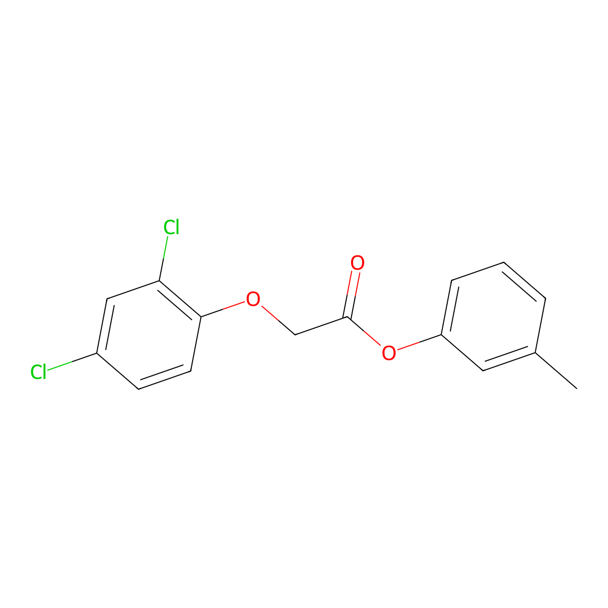 3-Methylphenyl (2,4-dichlorophenoxy)acetate molecular structure, CAS 6371-53-5