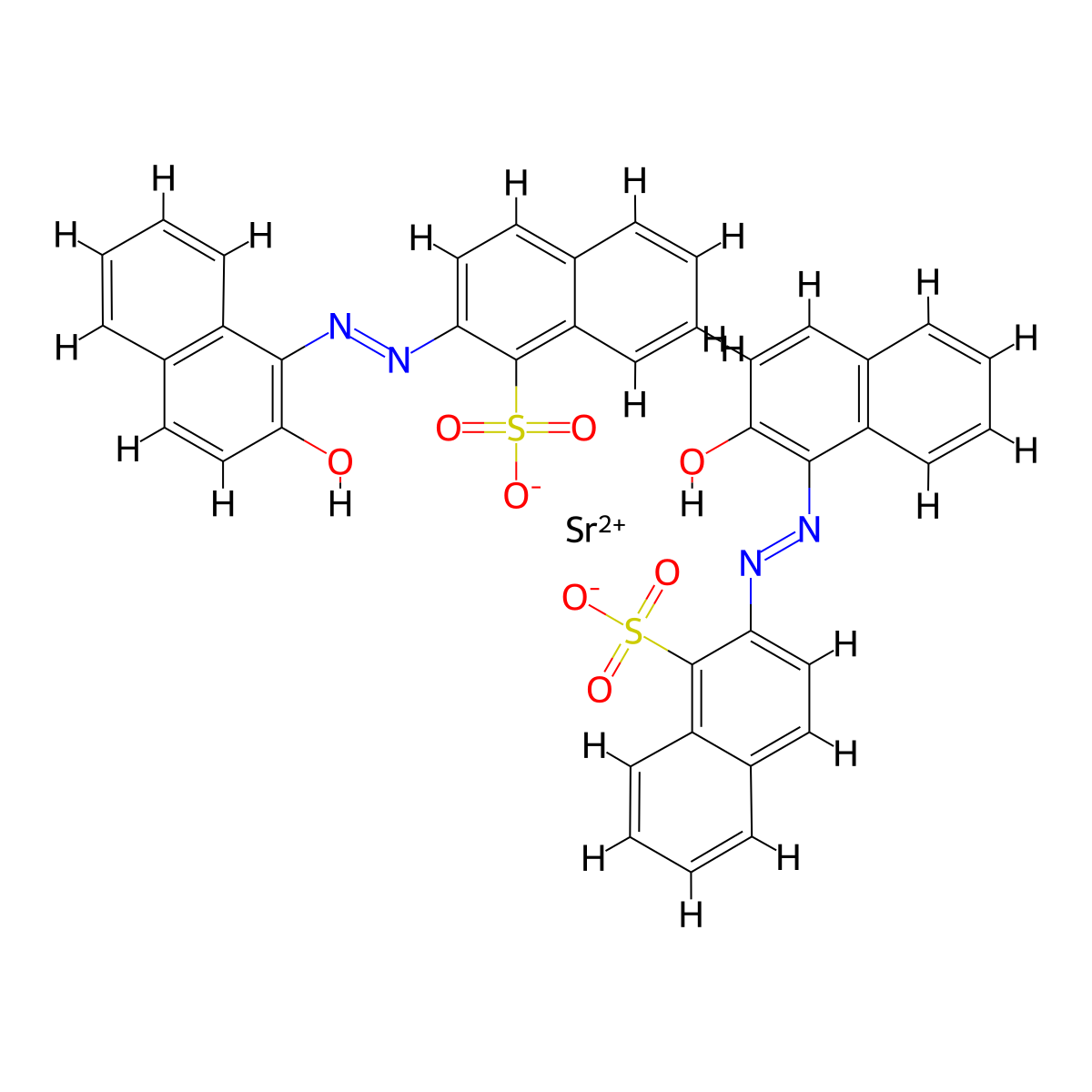 Lithol Red strontium molecular structure, CAS 6371-67-1