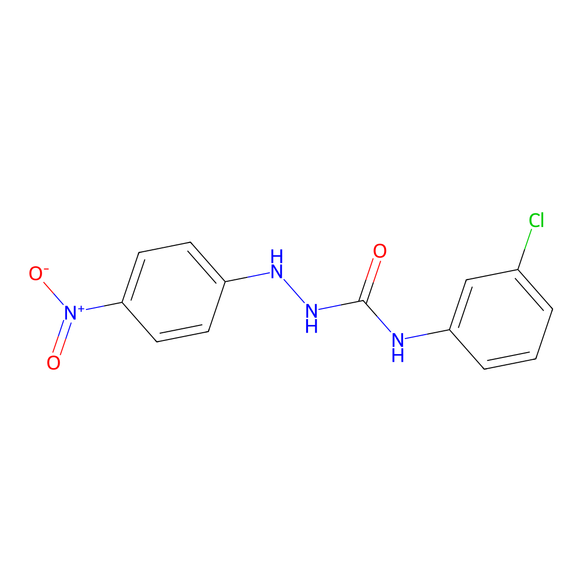 4-(3-Chlorophenyl)-1-(4-nitrophenyl)semicarbazide molecular structure, CAS 63712-37-8