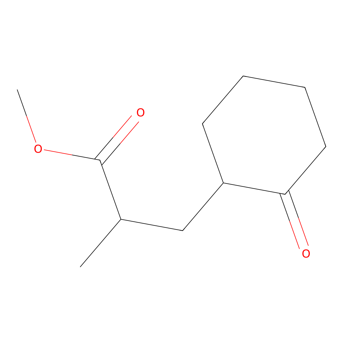 Methyl 2-methyl-3-(2-oxocyclohexyl)propanoate molecular structure, CAS 63714-94-3