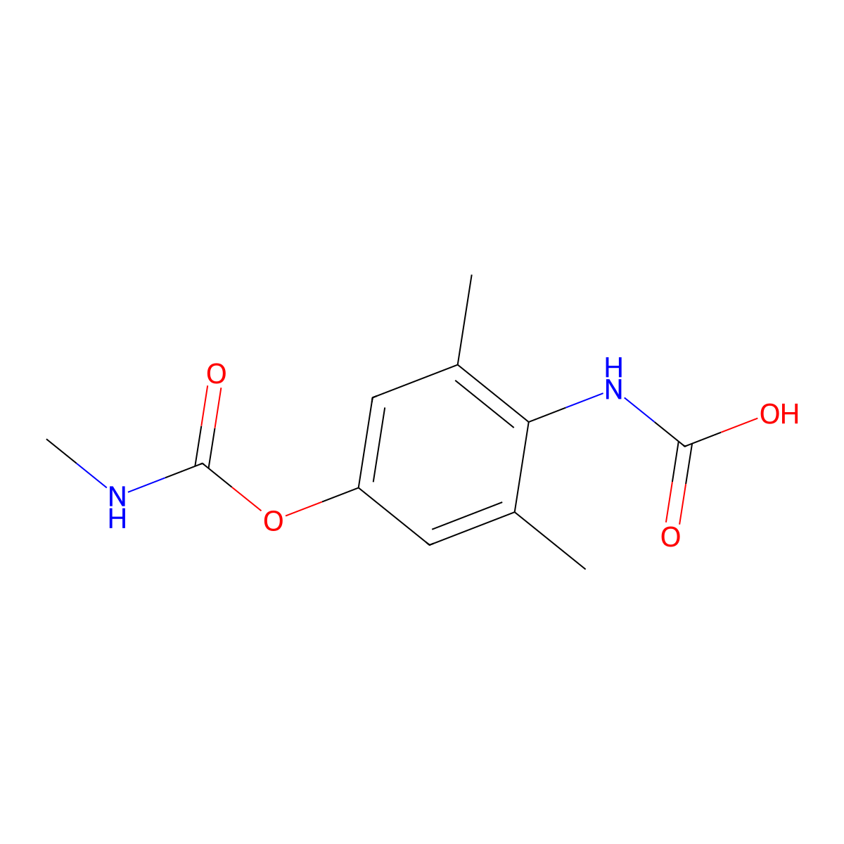 Carbanilic acid, 4-hydroxy-2,6-dimethyl-, methylcarbamate (ester) molecular structure, CAS 63716-30-3