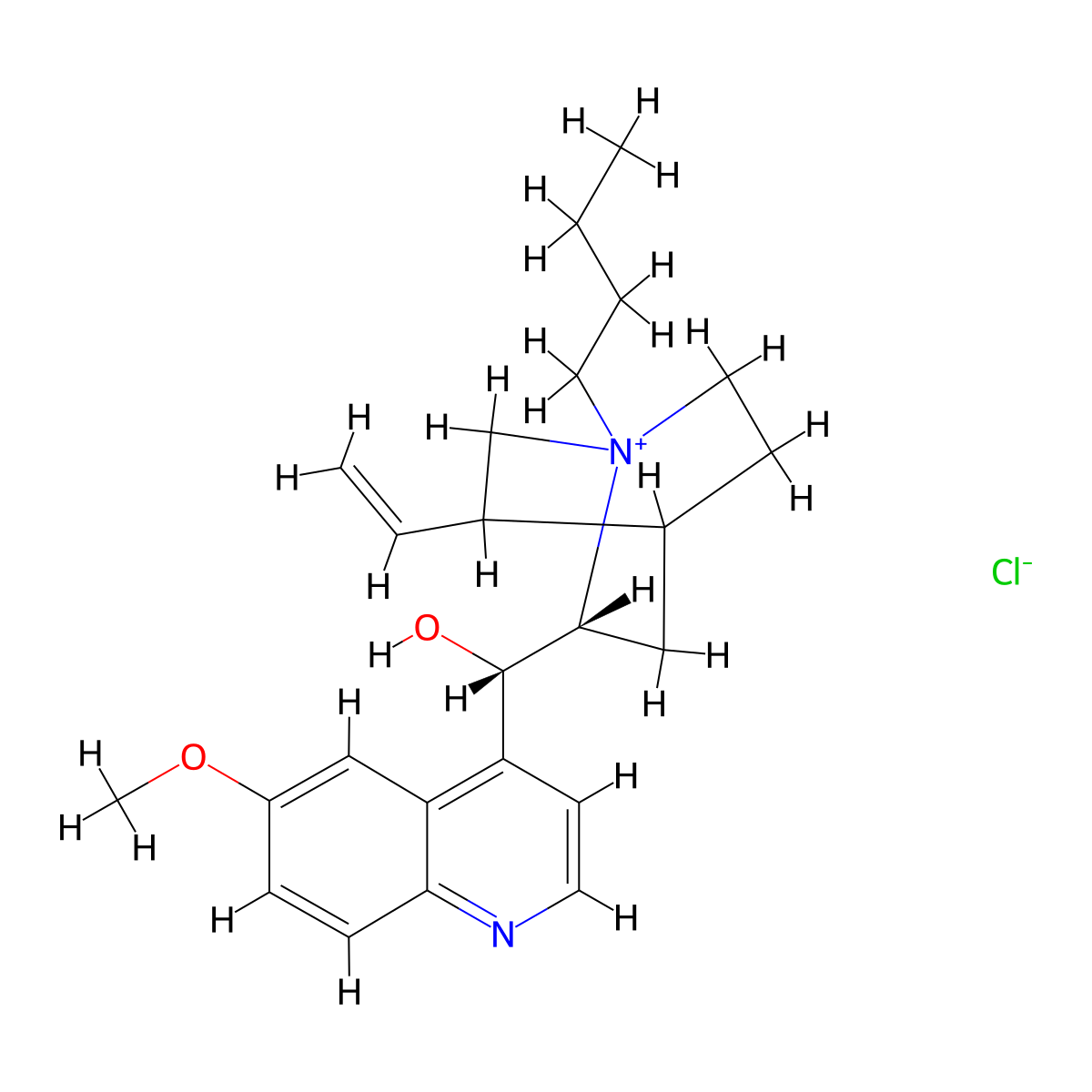 1-Butyl-9-hydroxy-6'-methoxycinchonan-1-ium chloride molecular structure, CAS 63717-06-6