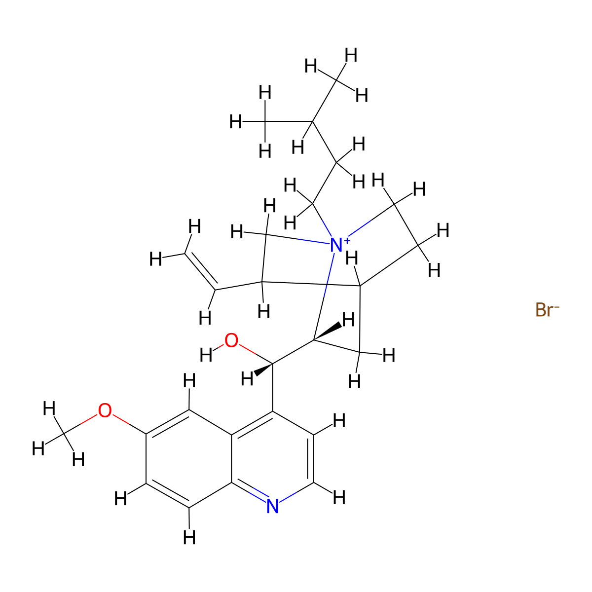 9-Hydroxy-6'-methoxy-1-(3-methylbutyl)cinchonan-1-ium bromide molecular structure, CAS 63717-09-9