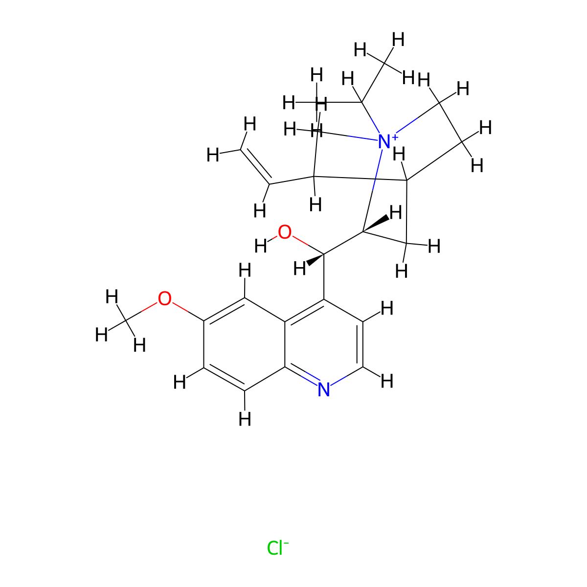 Quinine isopropylchloride molecular structure, CAS 63717-10-2