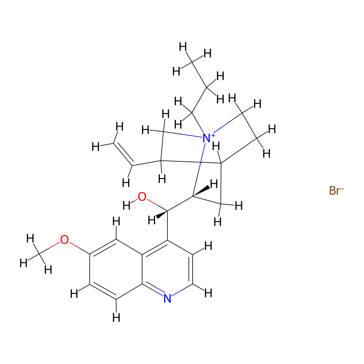 Quinine propyl bromide molecular structure, CAS 63717-12-4
