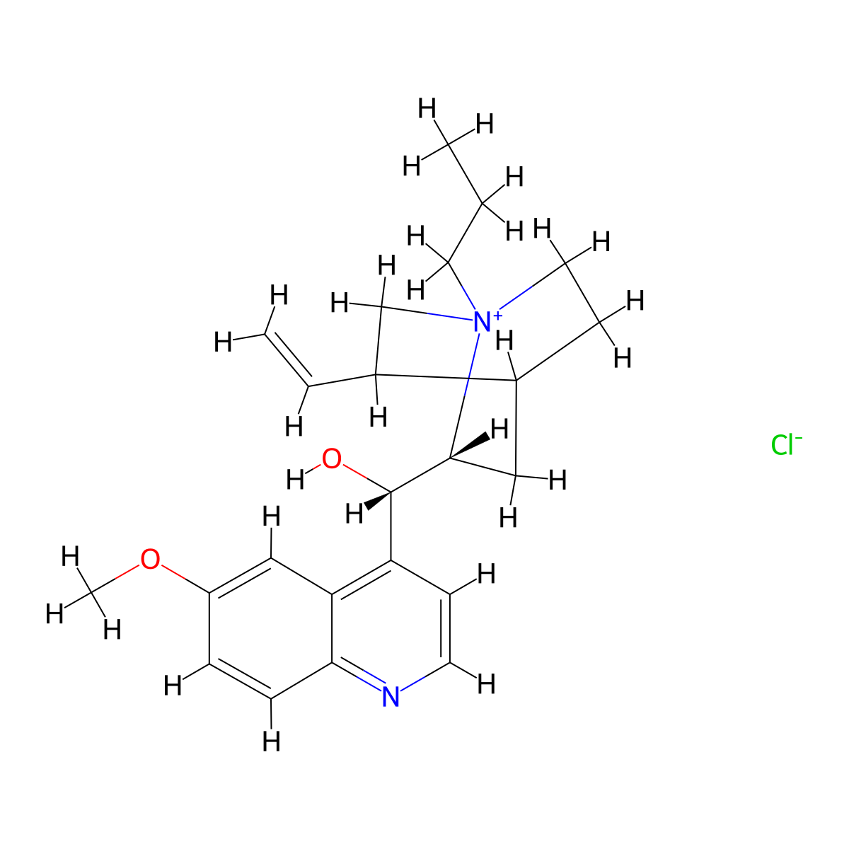 9-Hydroxy-6'-methoxy-1-propylcinchonan-1-ium chloride molecular structure, CAS 63717-13-5