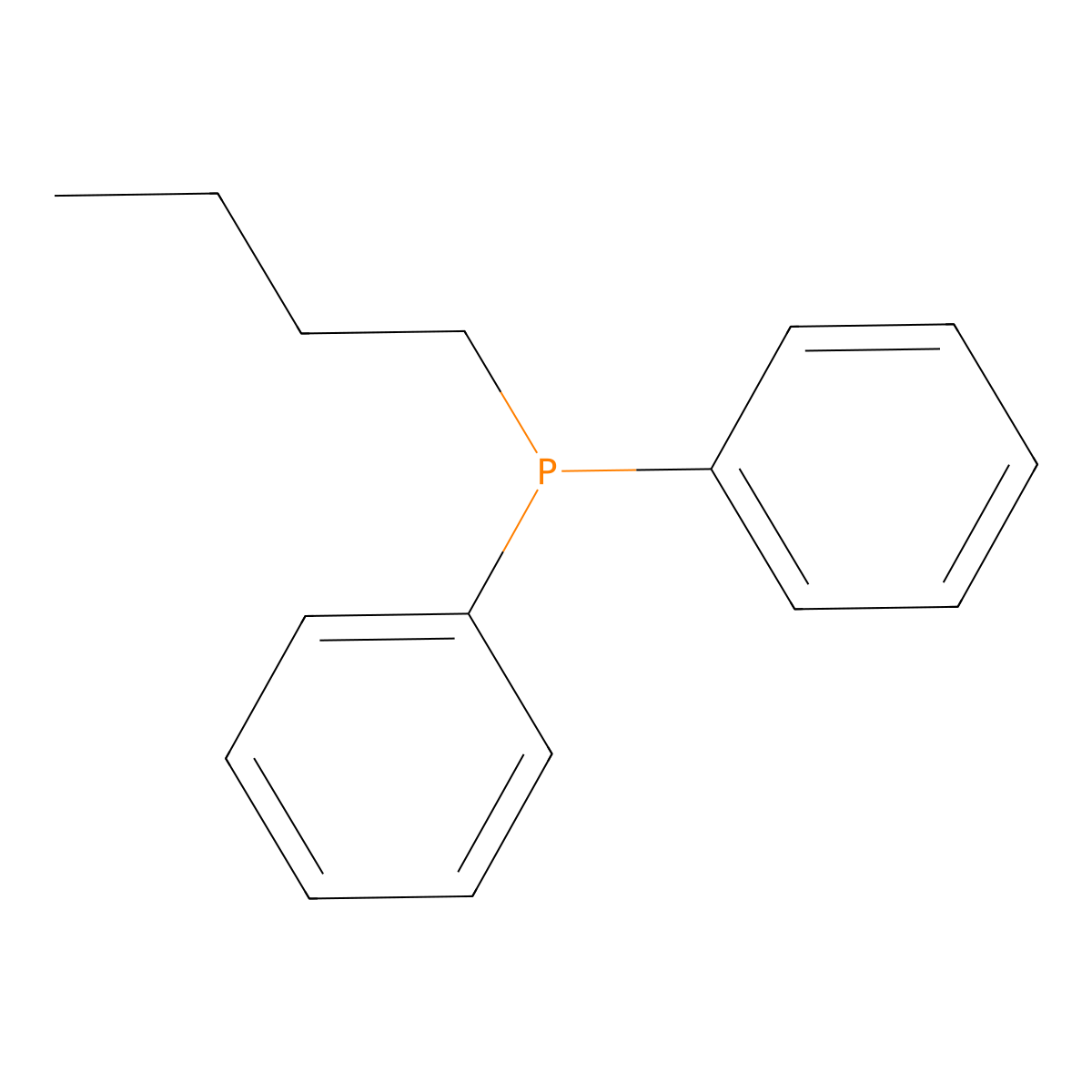 Butyldiphenylphosphine molecular structure, CAS 6372-41-4