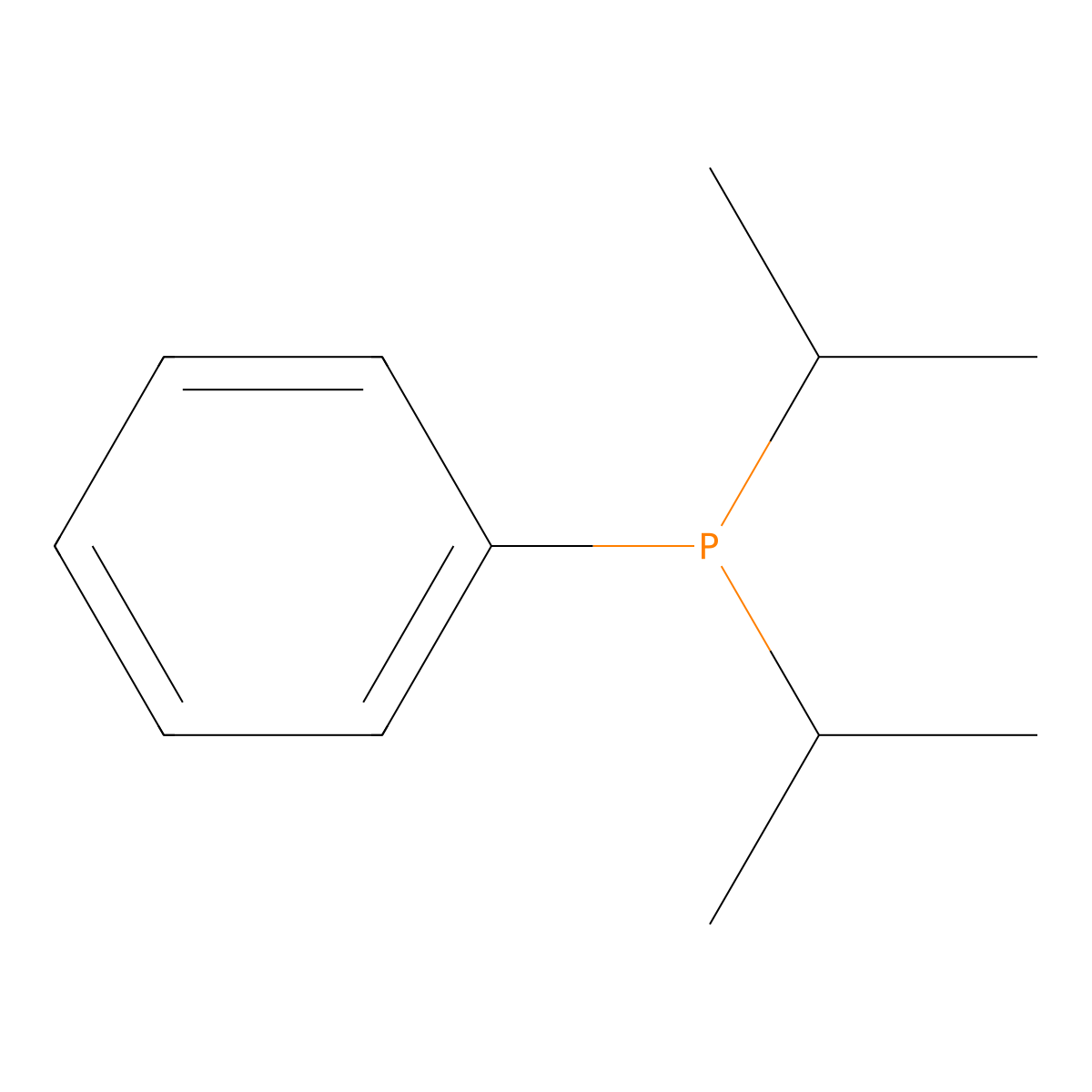 Phosphine, bis(1-methylethyl)phenyl- molecular structure, CAS 6372-43-6