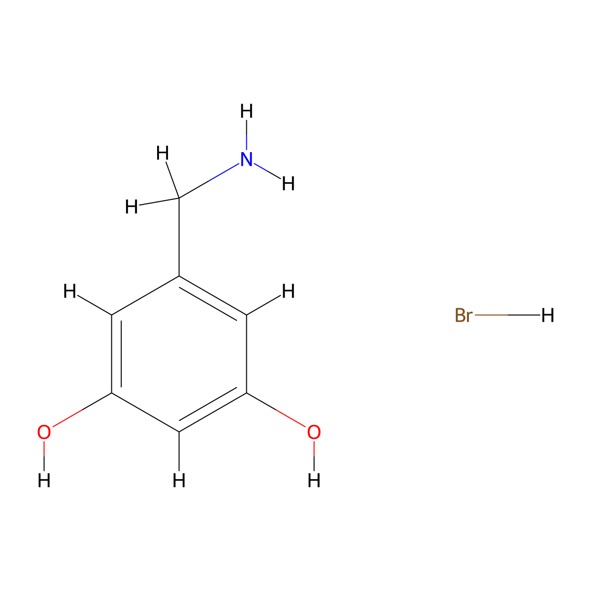 5-(Aminomethyl)benzene-1,3-diol hydrobromide molecular structure, CAS 63720-39-8