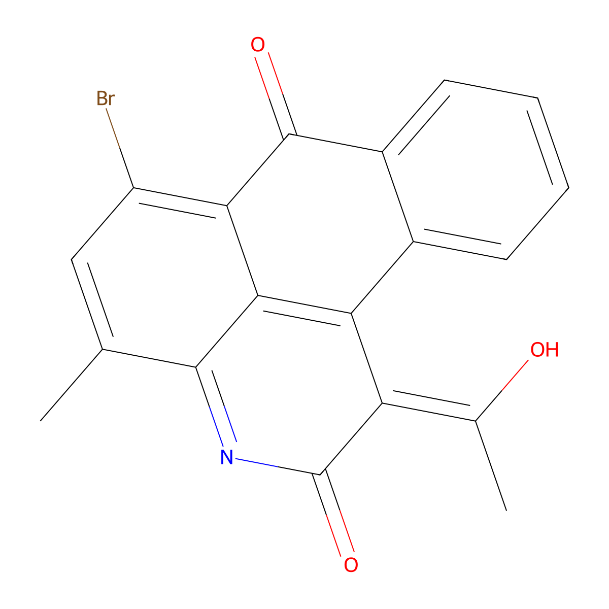 3H-Naphtho[1,2,3-de]quinoline-2,7-dione, 1-acetyl-6-bromo-4-methyl- molecular structure, CAS 63723-54-6