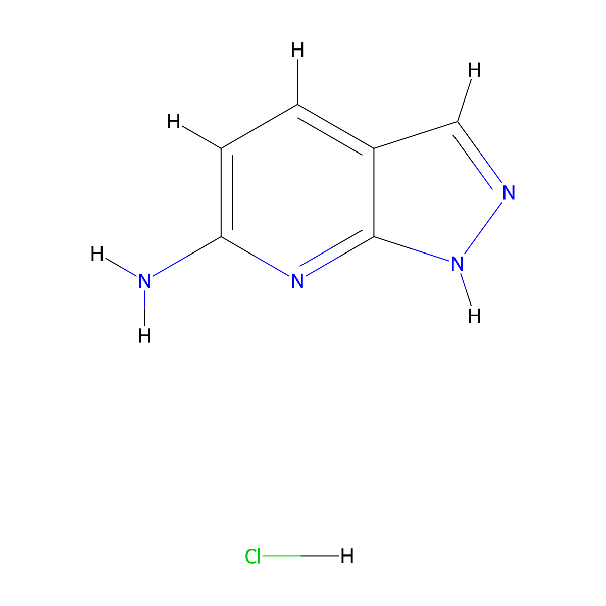 1H-Pyrazolo[3,4-b]pyridin-6-amine hydrochloride molecular structure, CAS 63725-58-6