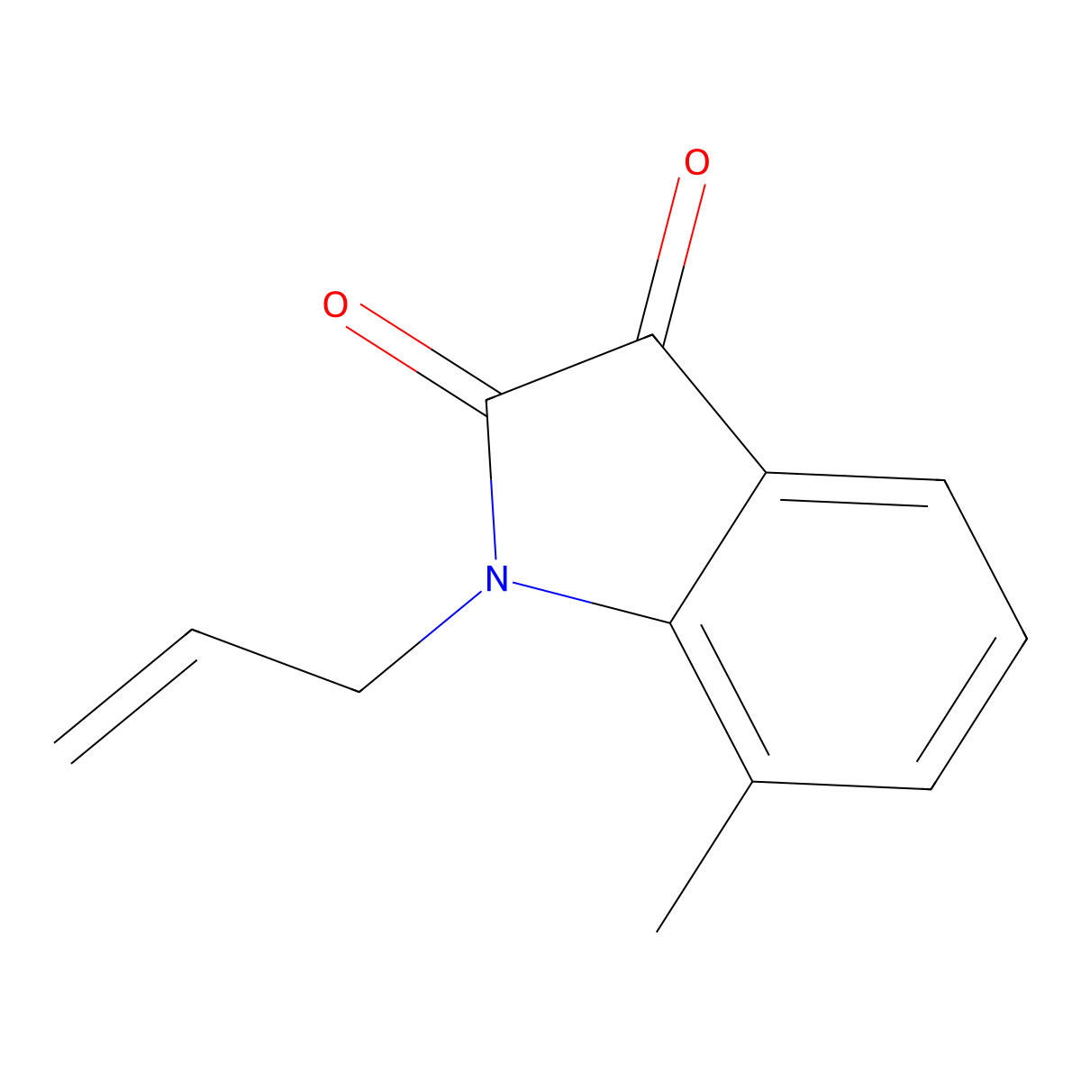7-methyl-1-(prop-2-en-1-yl)-2,3-dihydro-1H-indole-2,3-dione molecular structure, CAS 63725-90-6