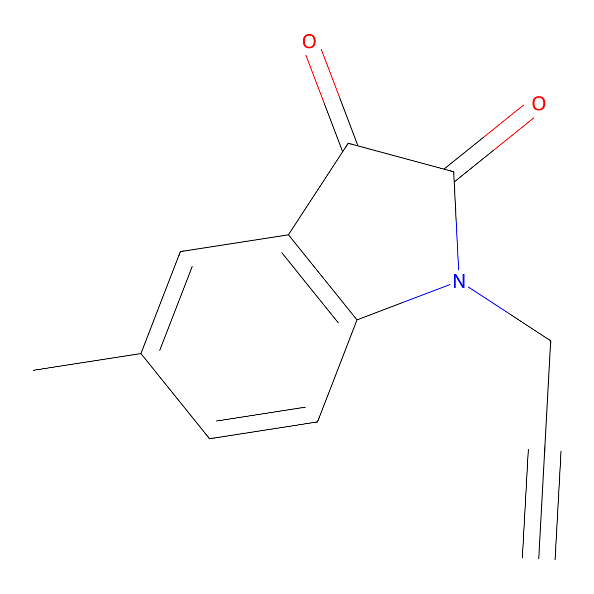 5-Methyl-1-(2-propyn-1-yl)-1H-indole-2,3-dione molecular structure, CAS 63725-91-7