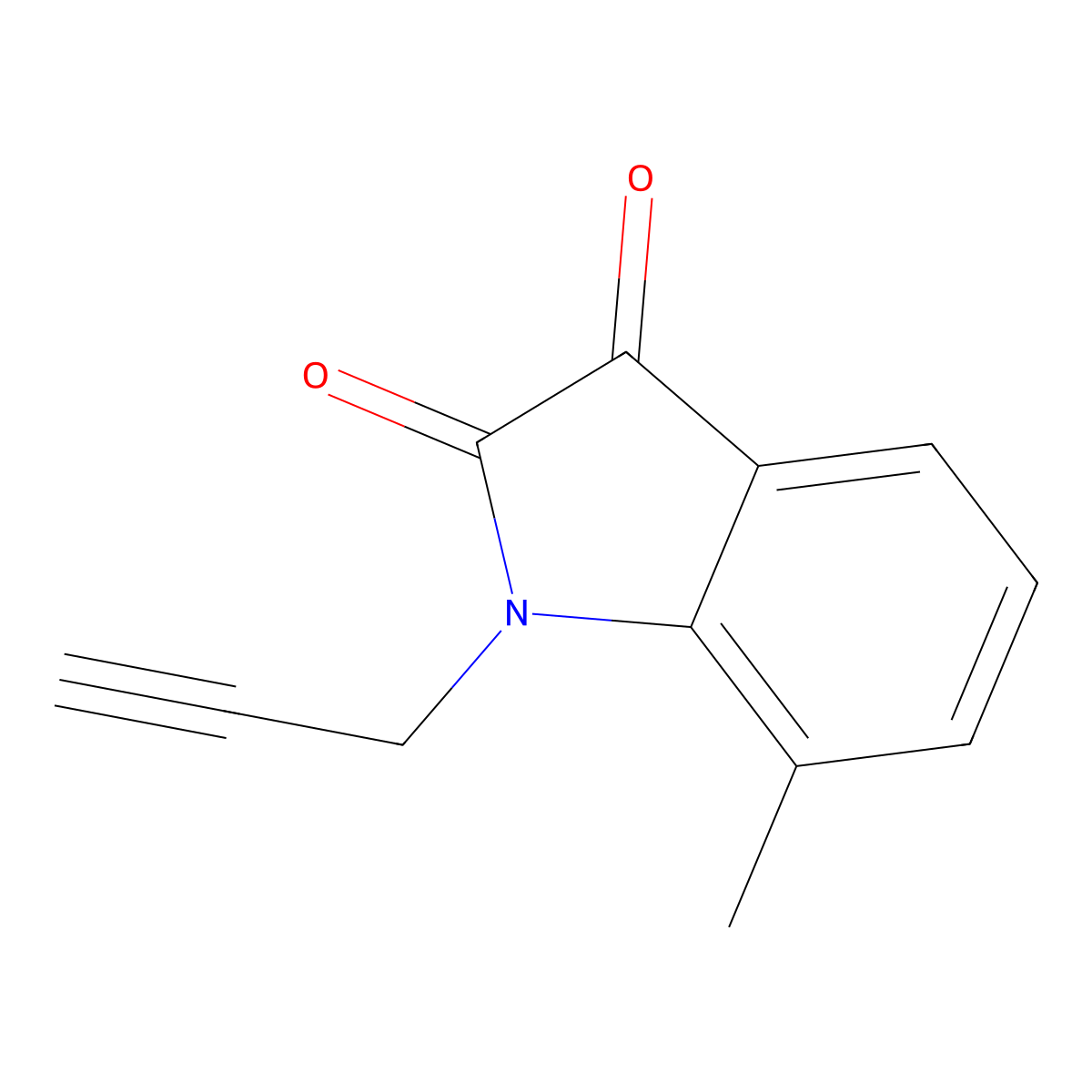 1H-Indole-2,3-dione, 7-methyl-1-(2-propynyl)- molecular structure, CAS 63725-92-8