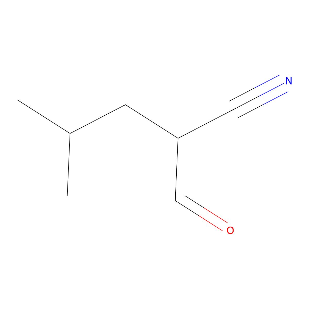2-Formyl-4-methylpentanenitrile molecular structure, CAS 63726-64-7