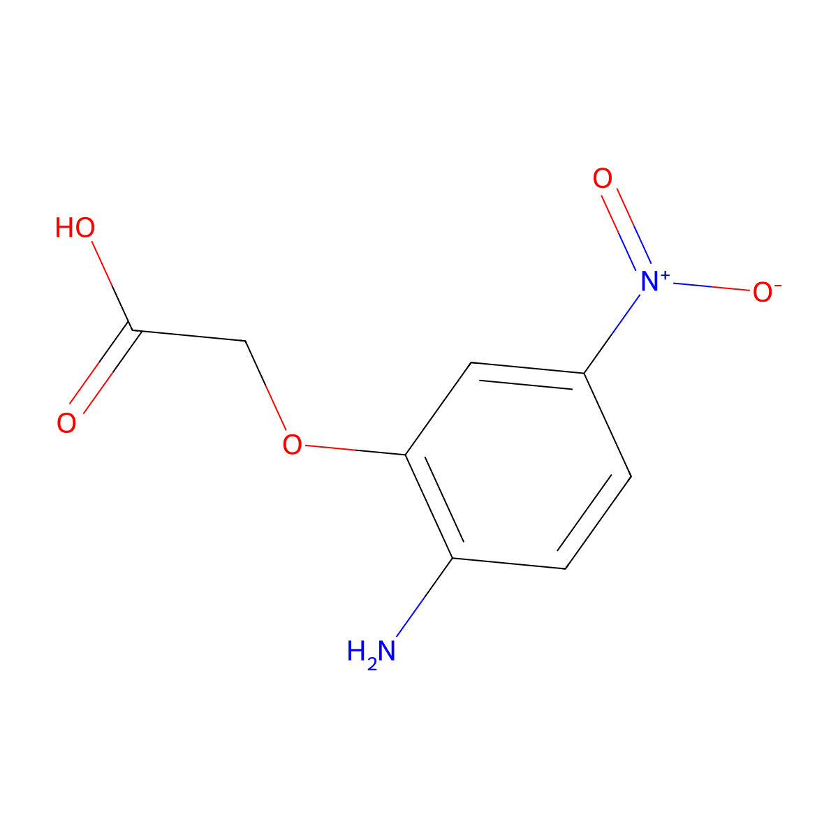 (2-Amino-5-nitrophenoxy)acetic acid molecular structure, CAS 6373-14-4