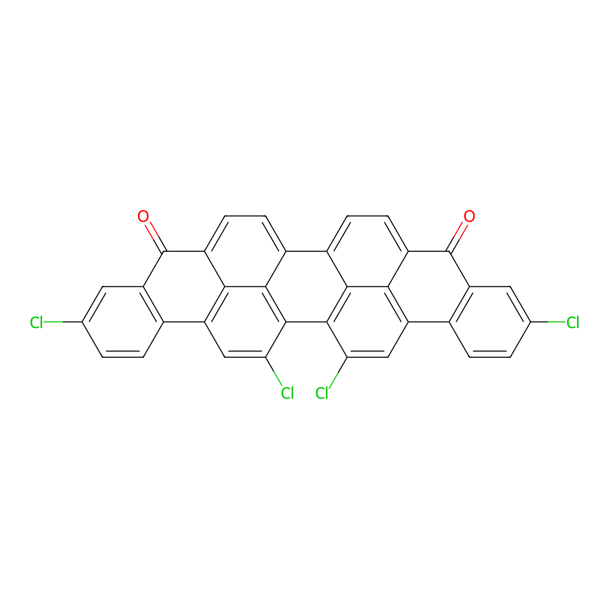 3,12,16,17-Tetrachloroviolanthrene-5,10-dione molecular structure, CAS 6373-20-2