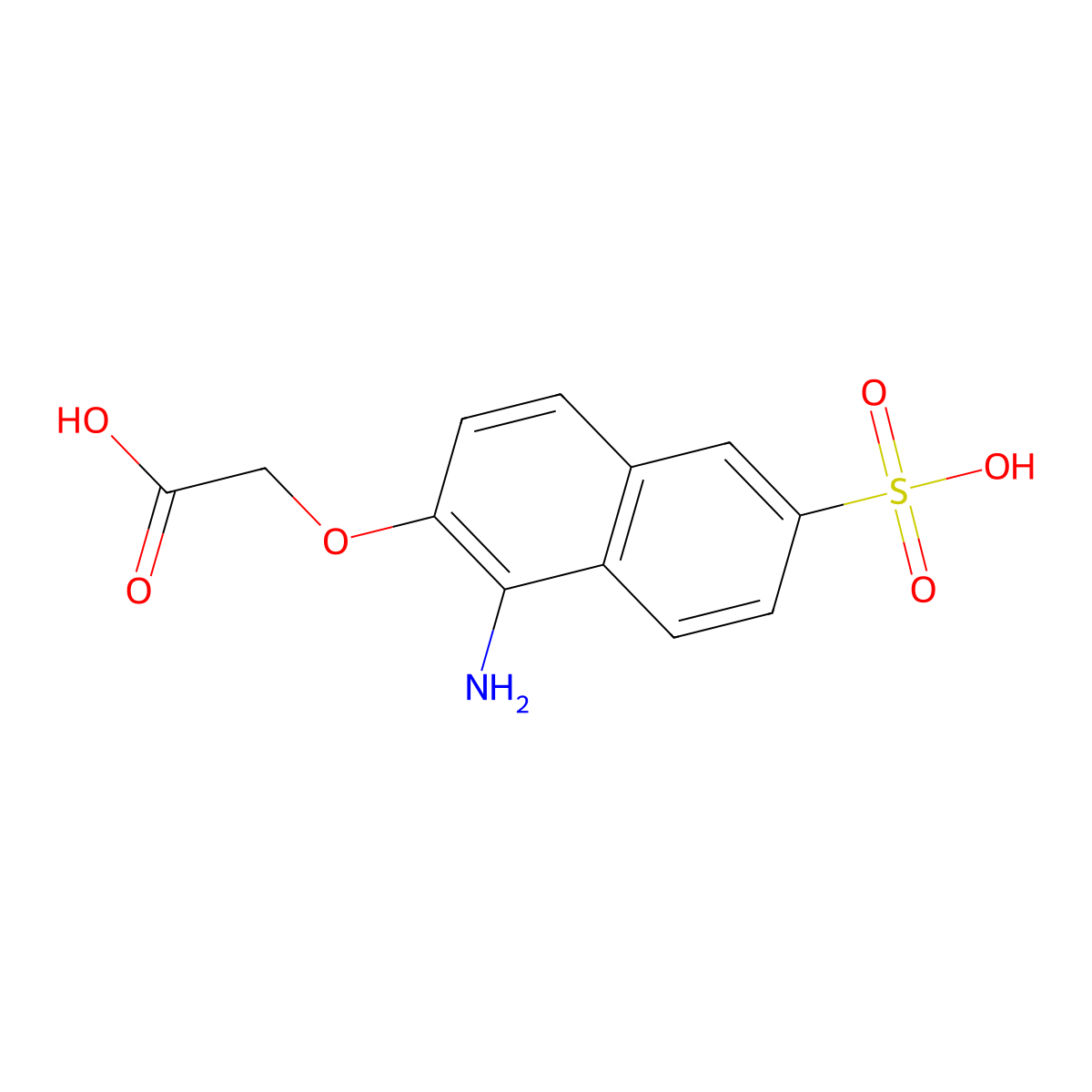 [(1-Amino-6-sulfonaphthalen-2-yl)oxy]acetic acid molecular structure, CAS 6373-39-3