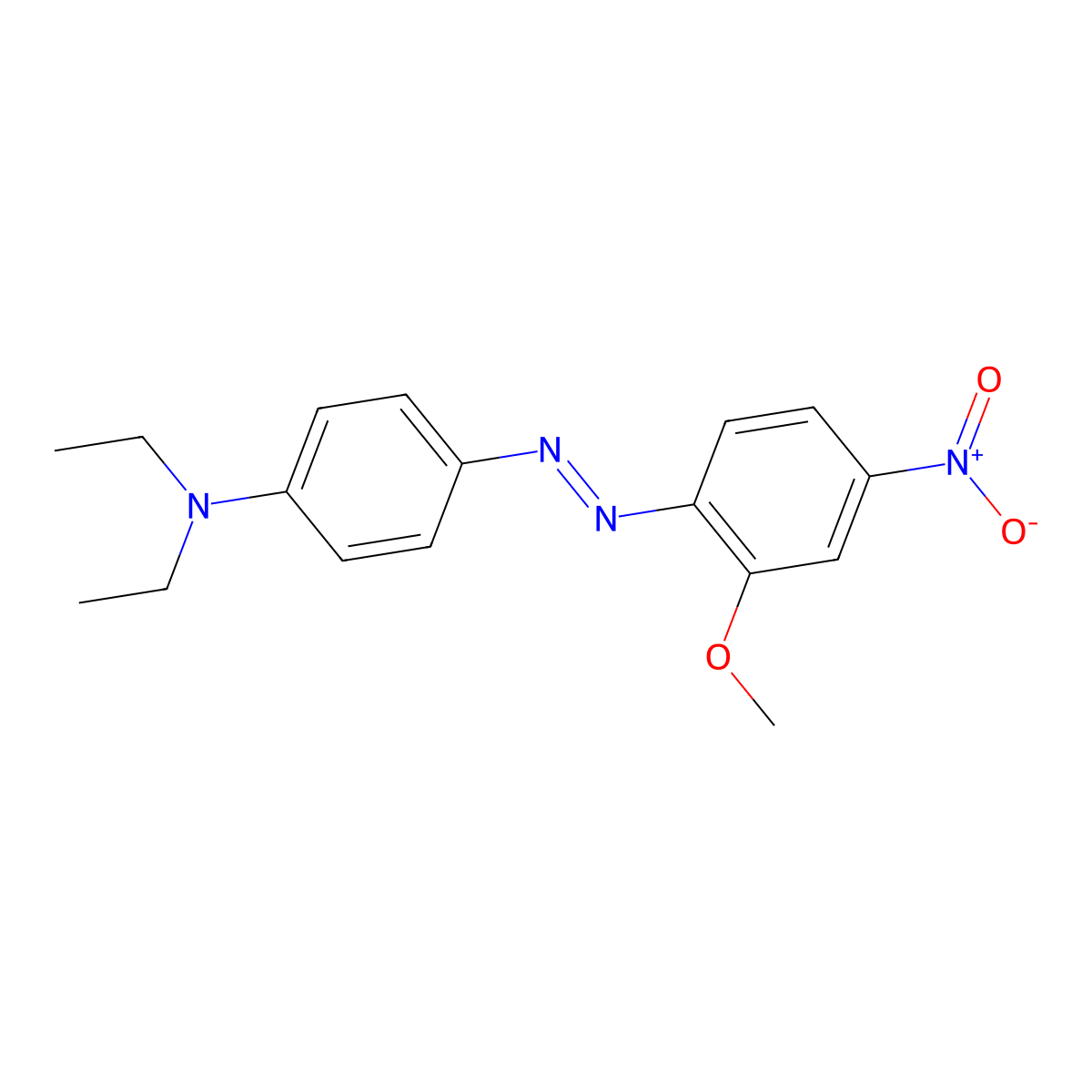 Benzenamine, N,N-diethyl-4-(2-(2-methoxy-4-nitrophenyl)diazenyl)- molecular structure, CAS 6373-95-1