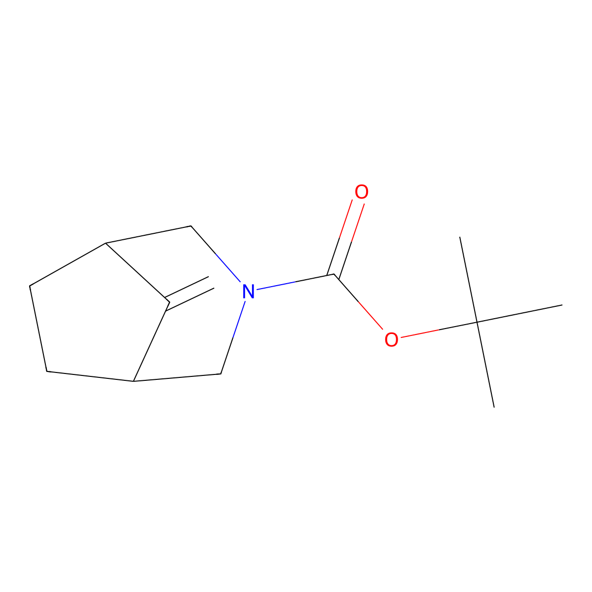 Tert-butyl 8-methylene-3-azabicyclo[3.2.1]octane-3-carboxylate molecular structure, CAS 637301-15-6