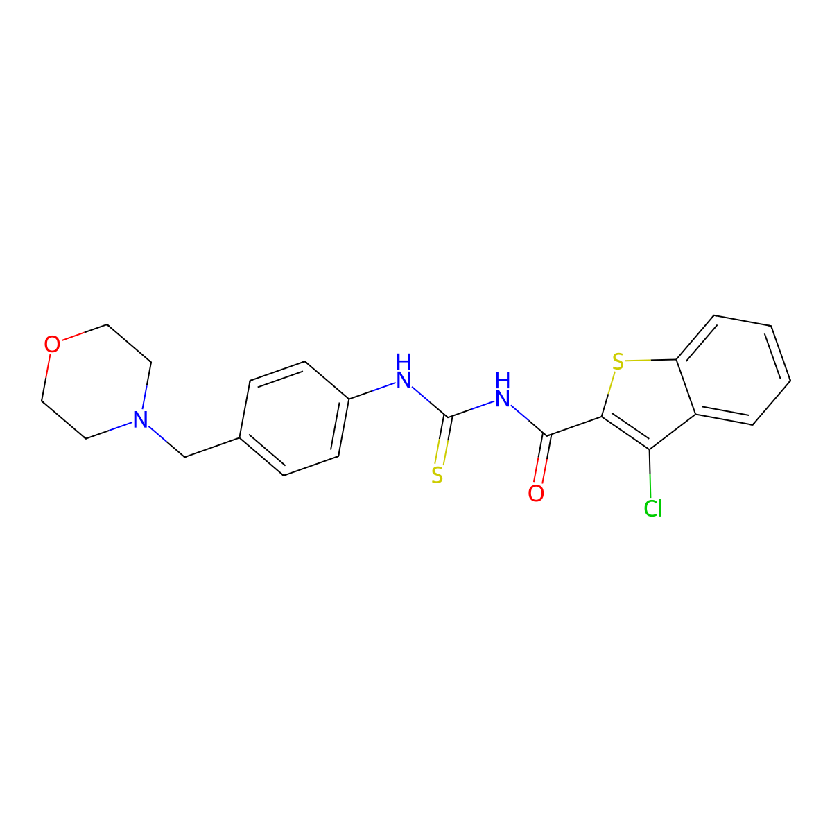 N-[(3-chloro-1-benzothien-2-yl)carbonyl]-N'-[4-(4-morpholinylmethyl)phenyl]thiourea molecular structure, CAS 637302-22-8
