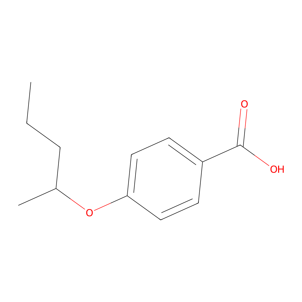 4-(1-Methylbutoxy)benzoic acid molecular structure, CAS 637302-30-8