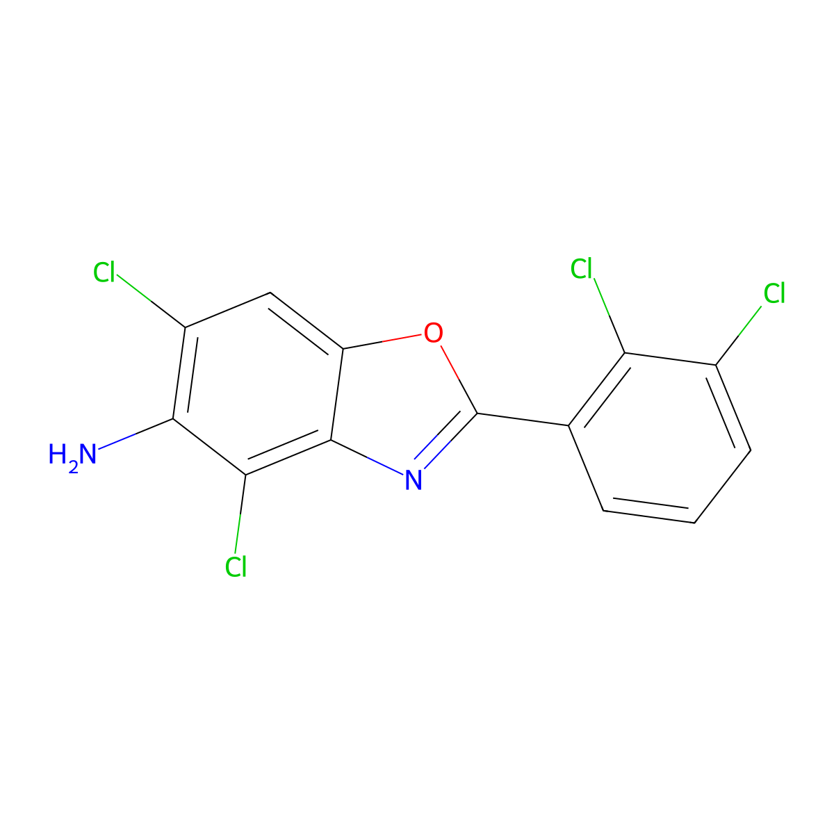 4,6-Dichloro-2-(2,3-dichlorophenyl)-1,3-benzoxazol-5-amine molecular structure, CAS 637302-60-4