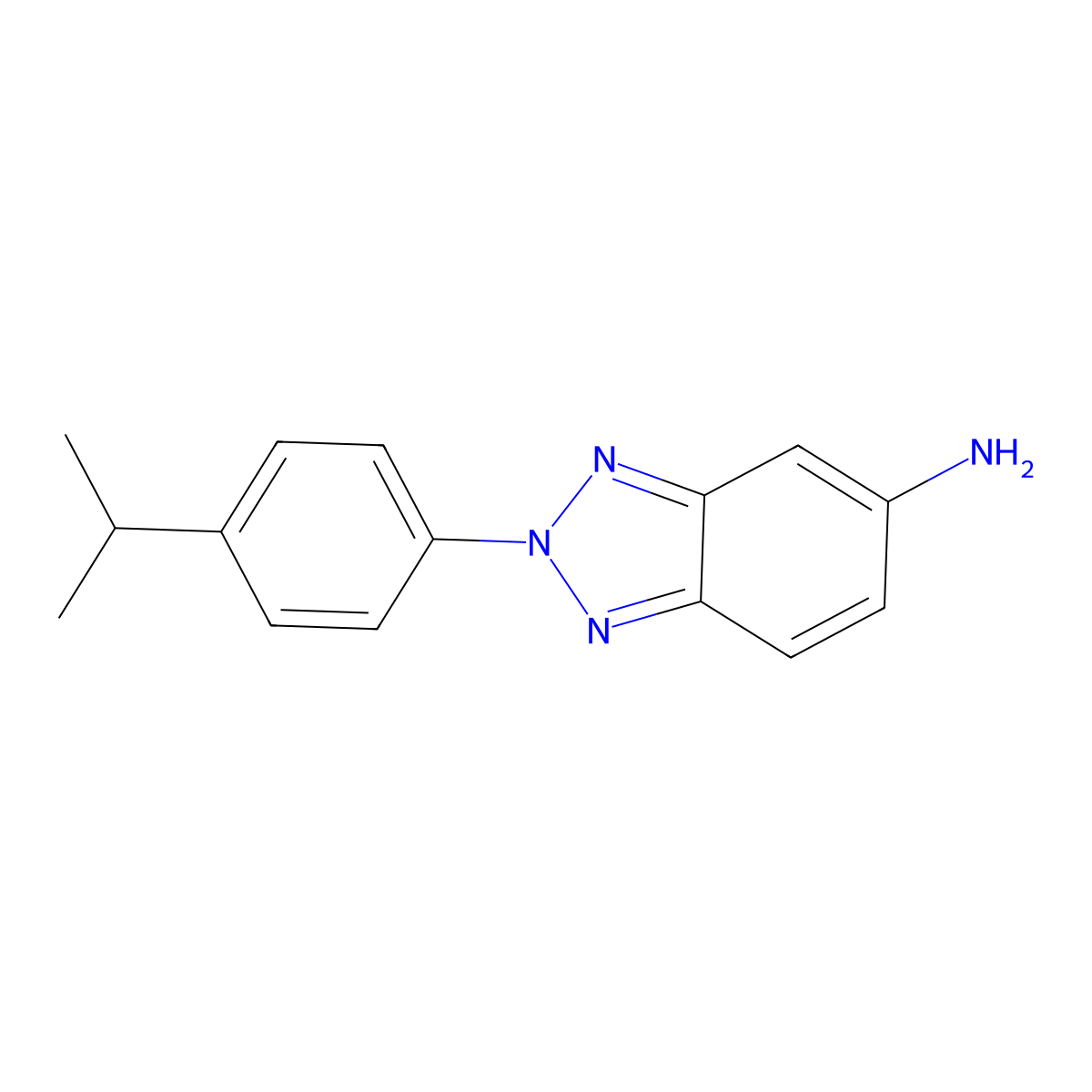 2-(4-isopropylphenyl)-2H-benzo[d][1,2,3]triazol-5-amine molecular structure, CAS 637302-70-6