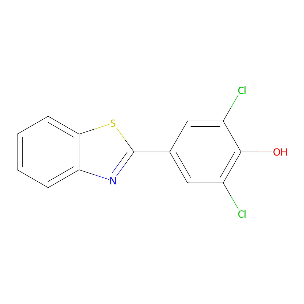4-(1,3-Benzothiazol-2-yl)-2,6-dichlorophenol molecular structure, CAS 637302-77-3