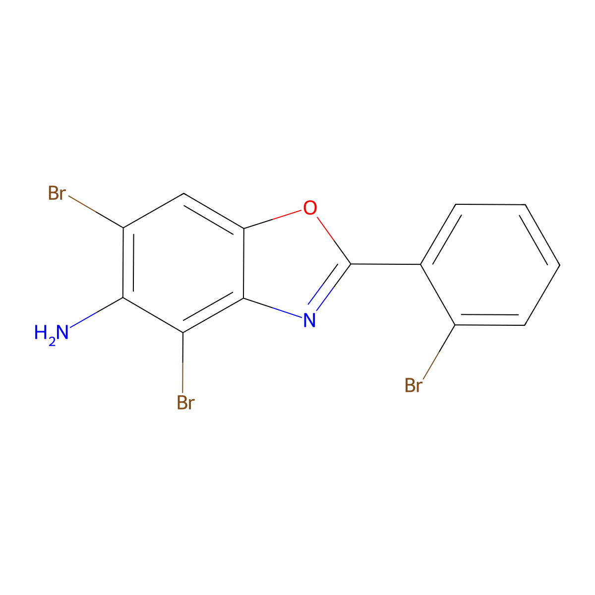 4,6-Dibromo-2-(2-bromophenyl)-1,3-benzoxazol-5-amine molecular structure, CAS 637302-91-1