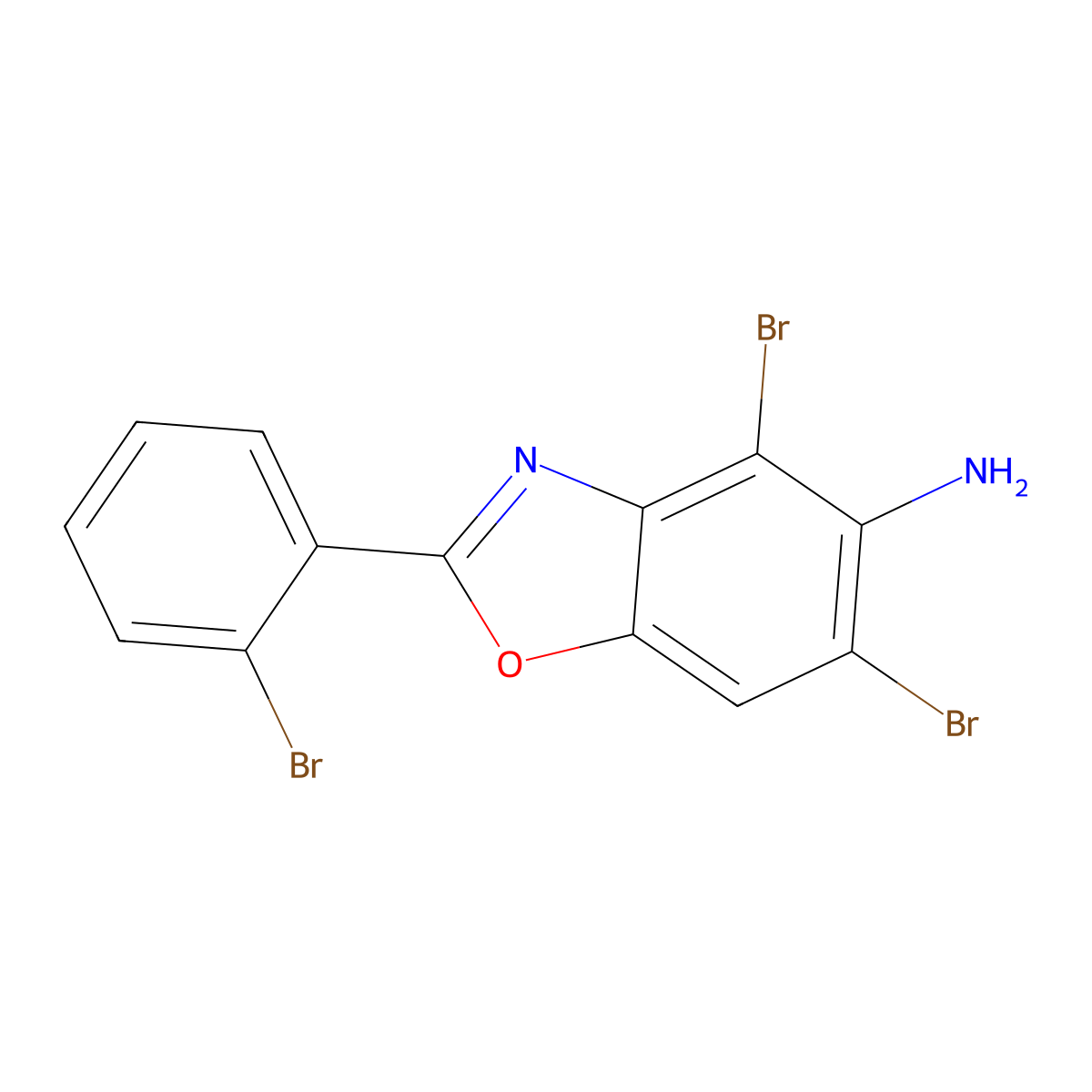 4,6-Dibromo-2-(2-bromophenyl)-1,3-benzoxazol-5-amine molecular structure, CAS 637302-91-1