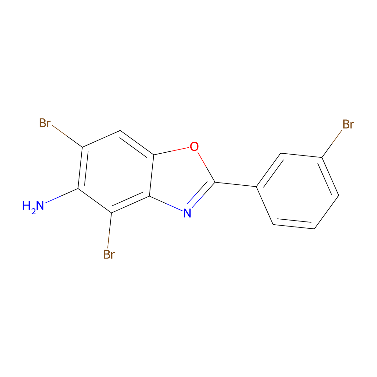 4,6-Dibromo-2-(3-bromophenyl)-1,3-benzoxazol-5-amine molecular structure, CAS 637302-92-2
