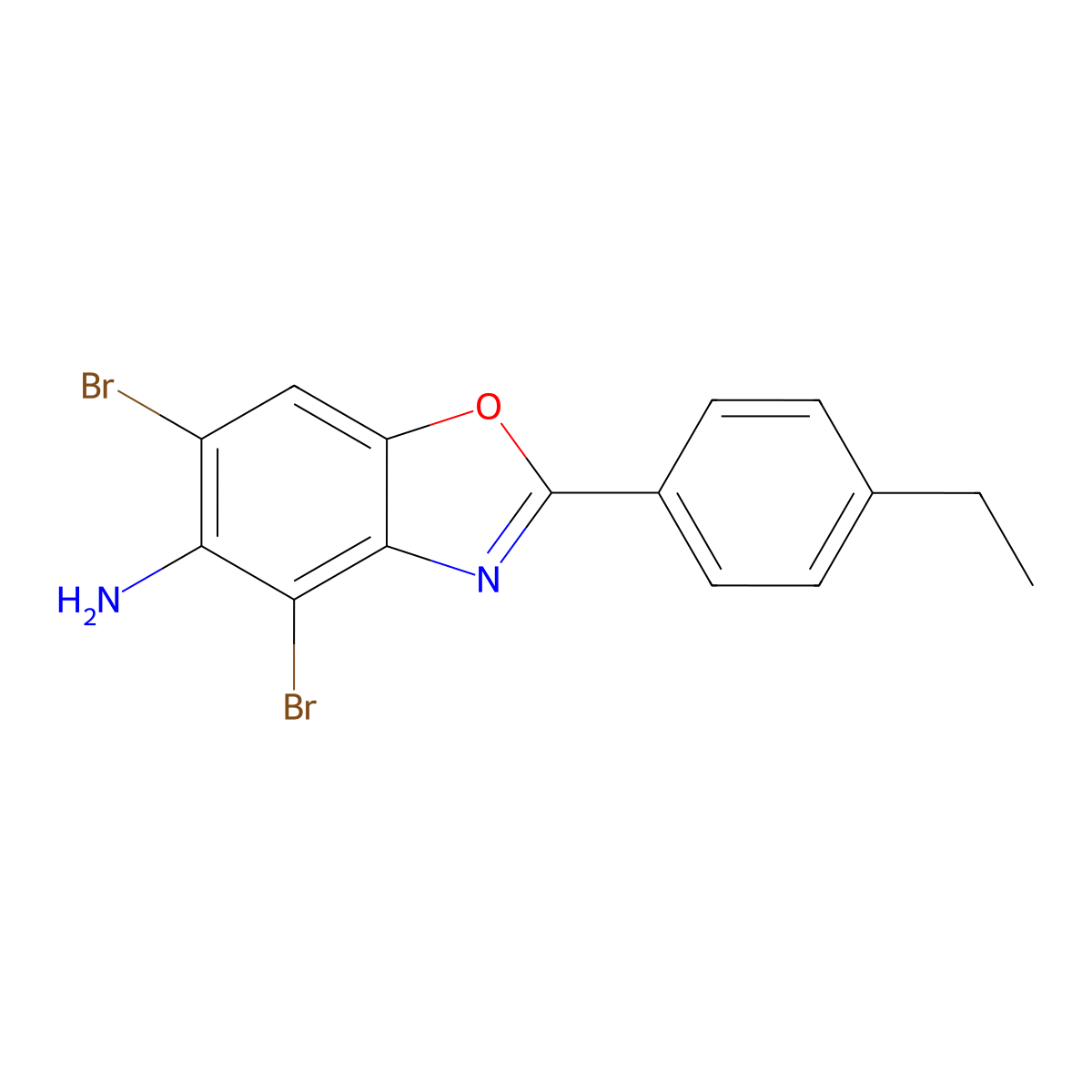 4,6-Dibromo-2-(4-ethylphenyl)-1,3-benzoxazol-5-amine molecular structure, CAS 637302-98-8