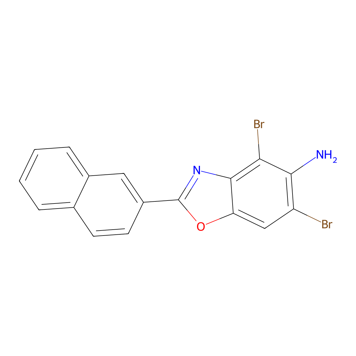 4,6-Dibromo-2-(2-naphthyl)-1,3-benzoxazol-5-amine molecular structure, CAS 637303-05-0