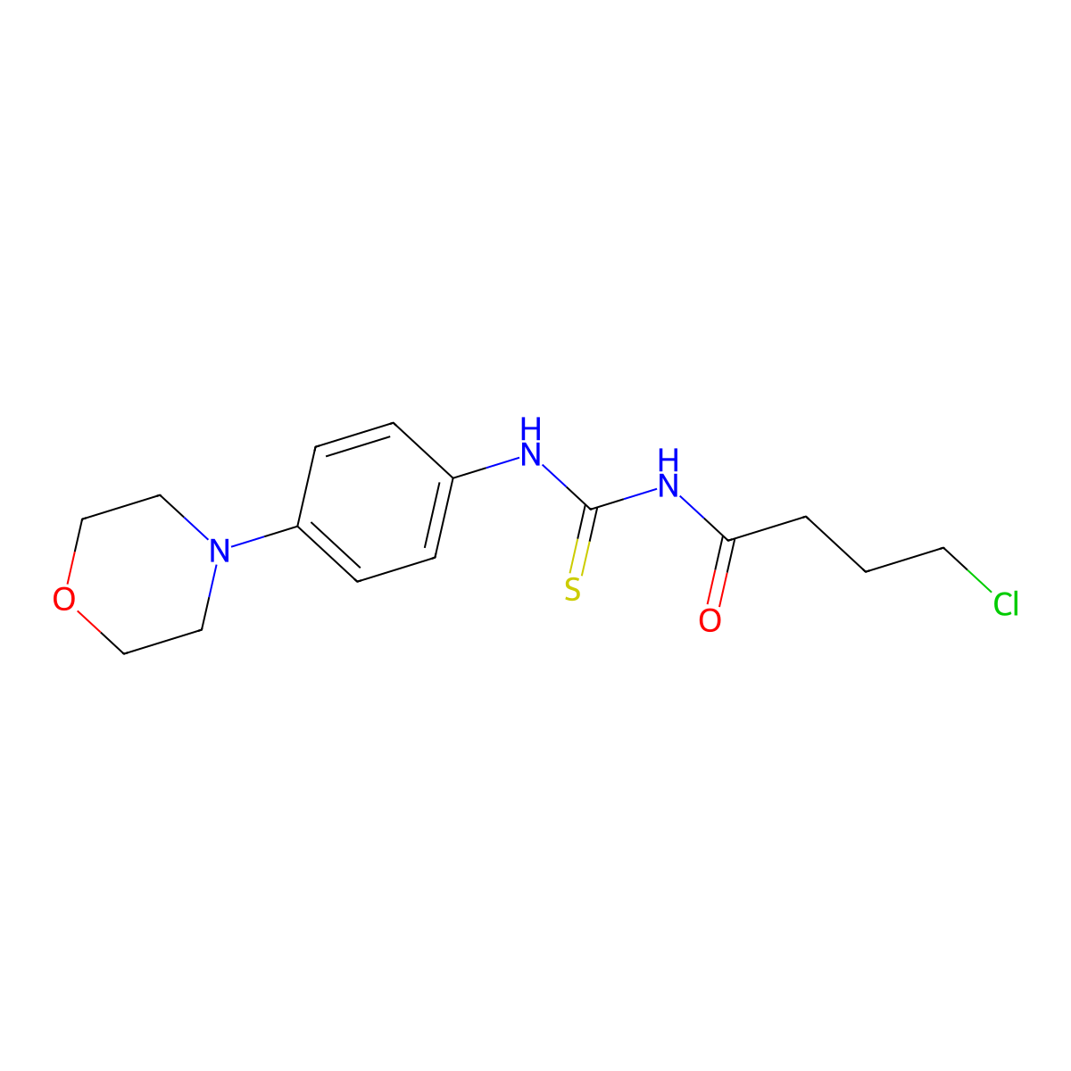N-(4-chlorobutanoyl)-N'-(4-morpholin-4-ylphenyl)thiourea molecular structure, CAS 637303-35-6