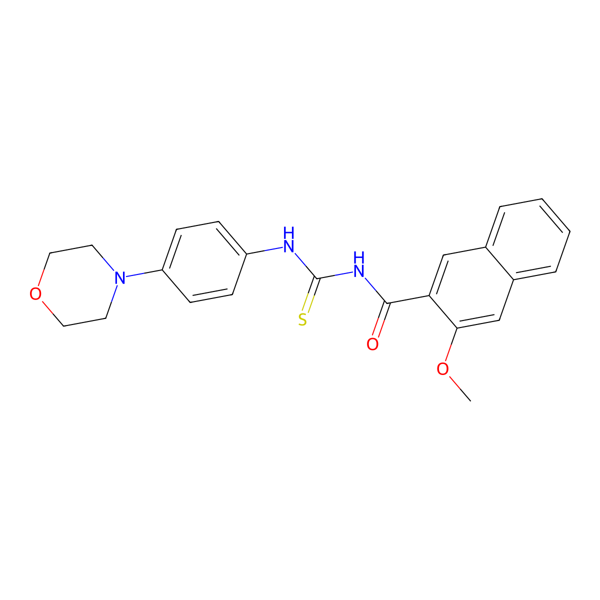 3-methoxy-N-[(4-morpholin-4-ylphenyl)carbamothioyl]naphthalene-2-carboxamide molecular structure, CAS 637303-43-6