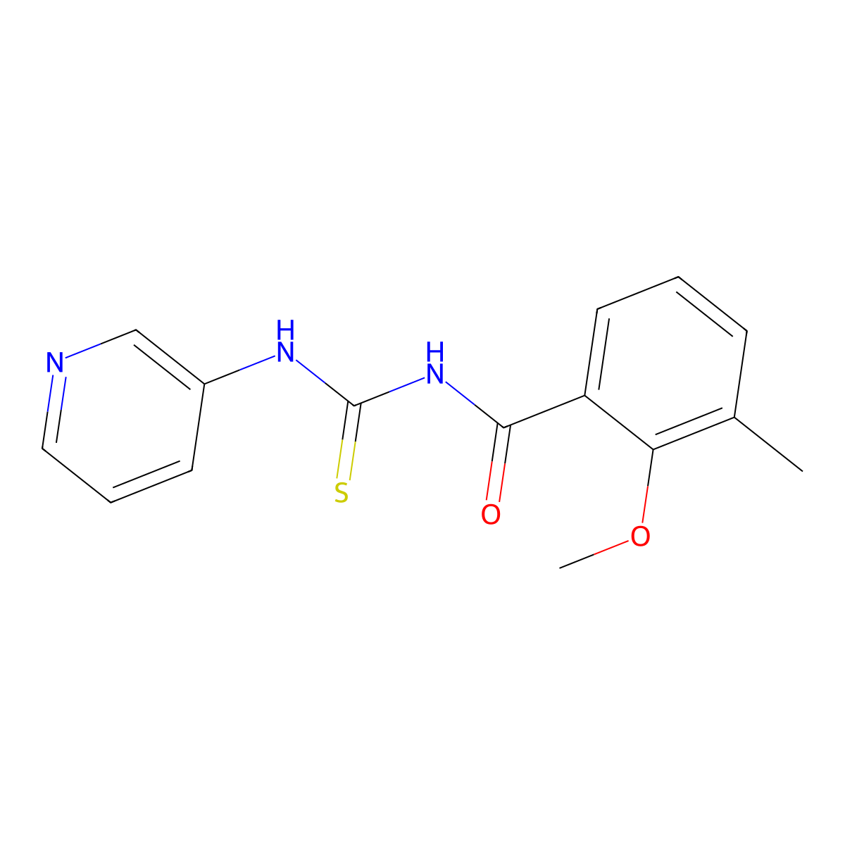 2-methoxy-3-methyl-N-(pyridin-3-ylcarbamothioyl)benzamide molecular structure, CAS 637304-02-0