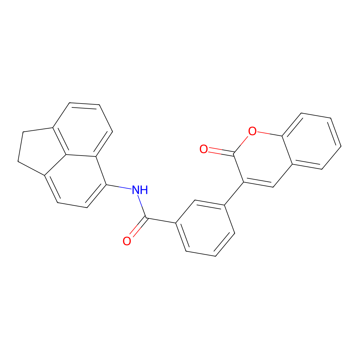 N-(1,2-dihydroacenaphthylen-5-yl)-3-(2-oxochromen-3-yl)benzamide molecular structure, CAS 637304-04-2