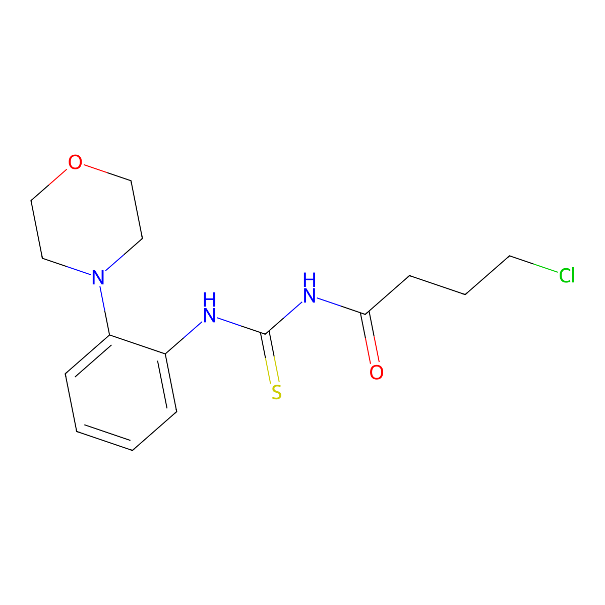 N-(4-chlorobutanoyl)-N'-(2-morpholin-4-ylphenyl)thiourea molecular structure, CAS 637304-07-5