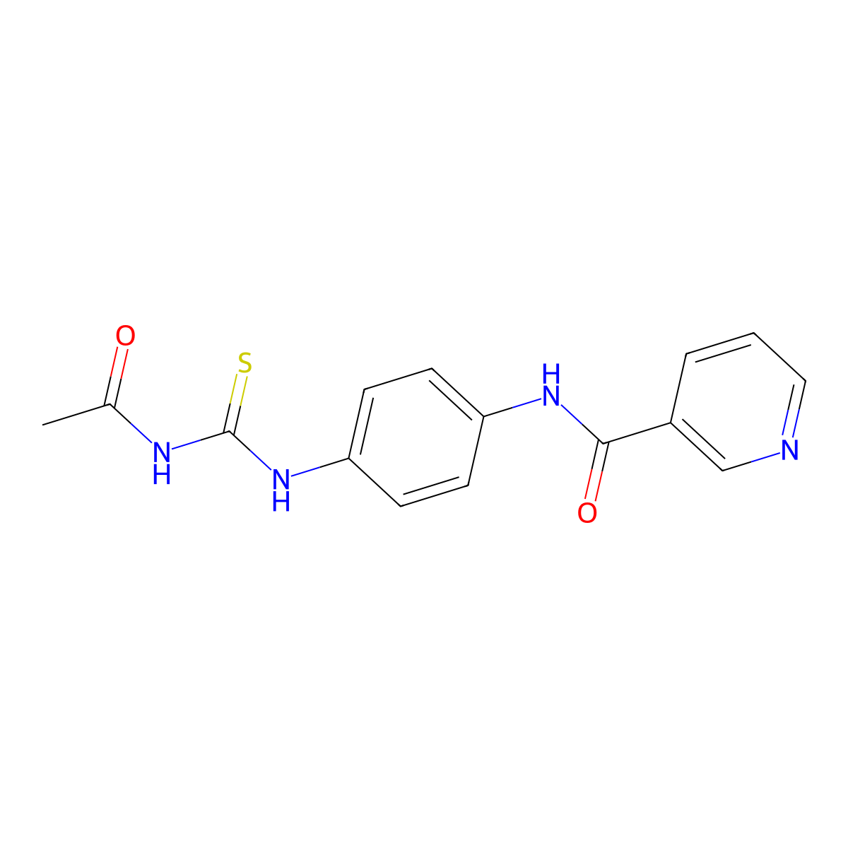 N-[4-(acetylcarbamothioylamino)phenyl]pyridine-3-carboxamide molecular structure, CAS 637305-20-5