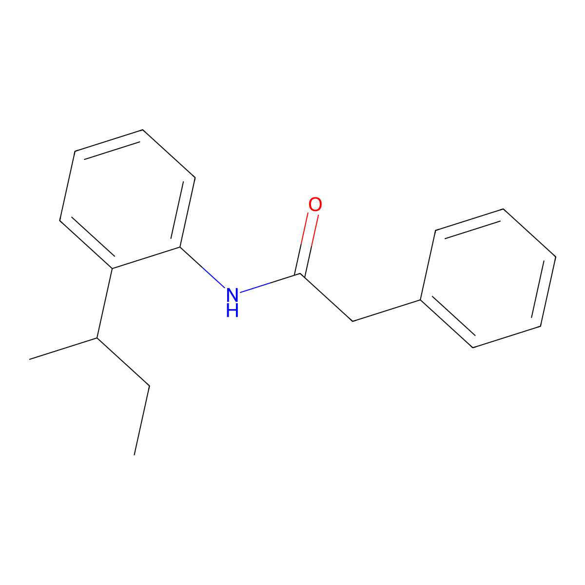 N-(2-sec-butylphenyl)-2-phenylacetamide molecular structure, CAS 637306-91-3