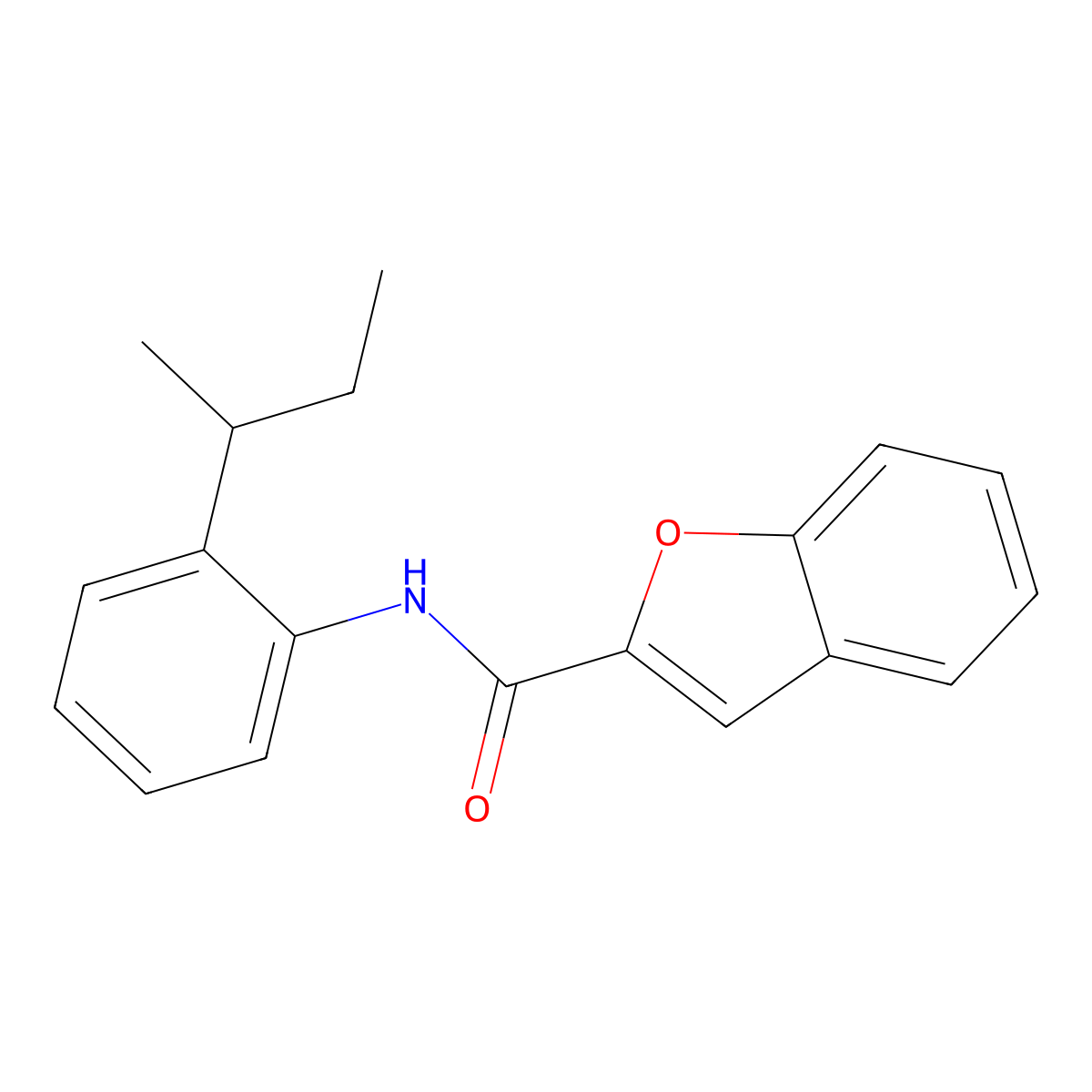 N-(2-butan-2-ylphenyl)-1-benzofuran-2-carboxamide molecular structure, CAS 637307-29-0